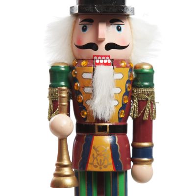 Red Jacket Nutcracker with Horn Christmas Ornament - Large