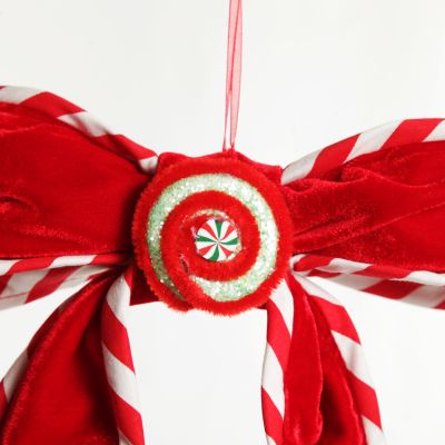 Red Velvet Christmas Bow with Candy 