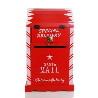 Red Wooden Santa Mailbox Christmas Ornament