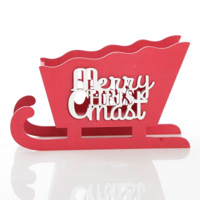 Red Wooden Sleigh with Merry Christmas