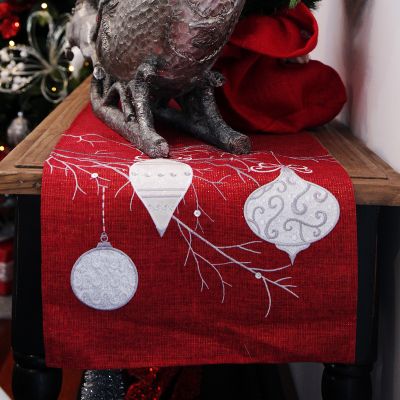 Red Bauble Christmas Table Runner