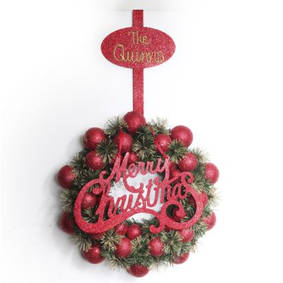 Red Glitter Merry Christmas Plaque