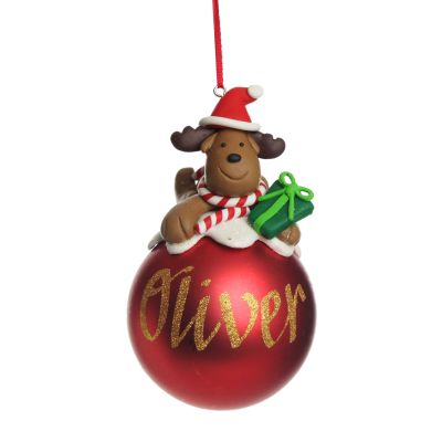Red Reindeer Christmas Character Bauble