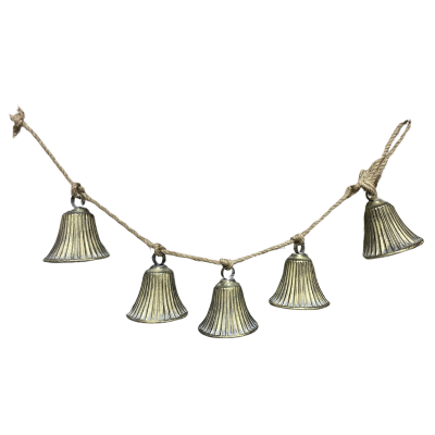 Rustic Gold Nautical Bells Rope Garland 107cm