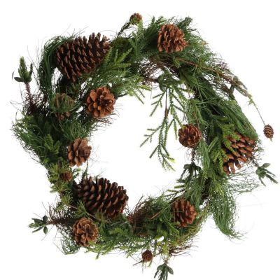 Rustic Pine and Cone Christmas Wreath