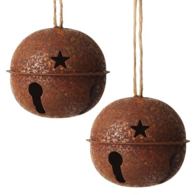 Rusted Bell Decoration 8cm - Set of 2
