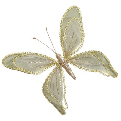 Sage Green and Sequin Delicate Butterfly