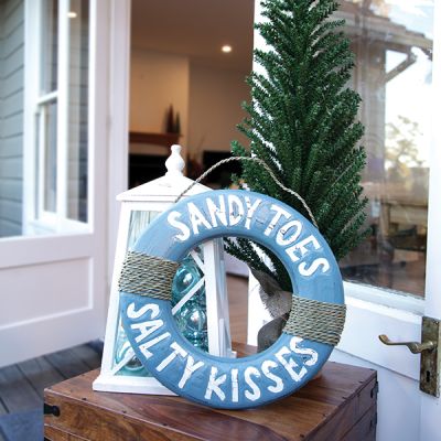 Sandy Toes Salty Kisses Life Buoy Beach Christmas Wreath
