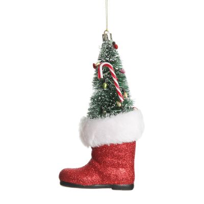 Santa Boot with Tree Hanging Decoration