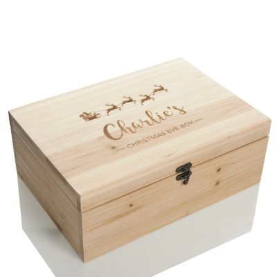 Personalised Santa Sleigh Wooden Christmas Eve Box