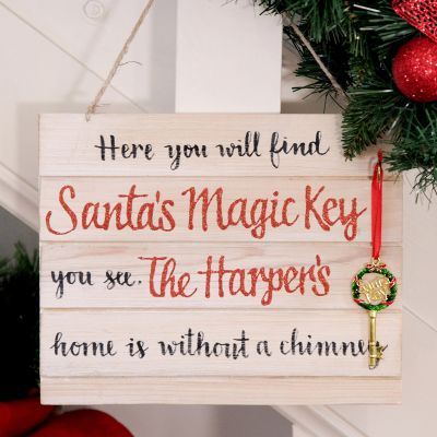 Santa's Magic Key Wood Plaque