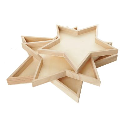 Plywood Craft Star Tray - Set of 3