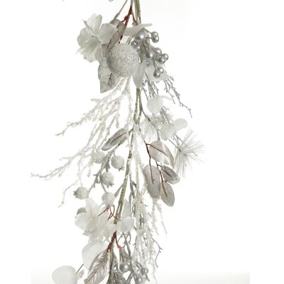 Silver and White Frost Christmas Garland