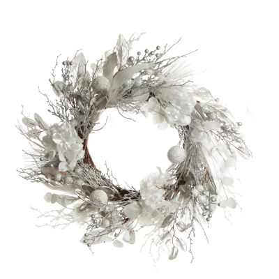 Silver and White Frost Christmas Wreath