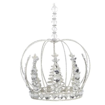 Silver Crown with Crystals Christmas Tree Topper