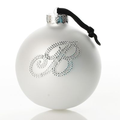 Silver Bling Monogram Christmas Bauble Whole product