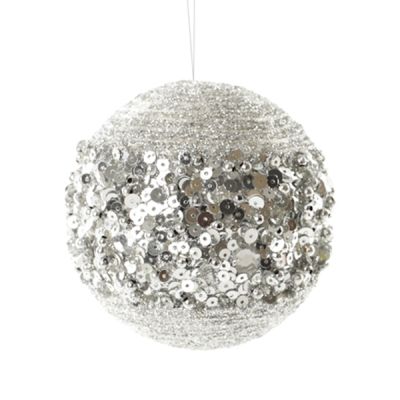 Silver Glitter Sequin Christmas Ball