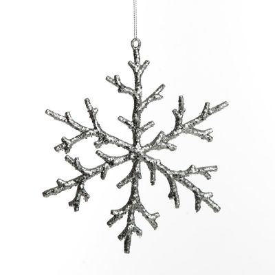 Silver Wire Tinsel Sparkling Snowflake Decoration