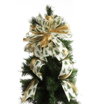 Snowy Tree Topper Deluxe Tree Topper Bow with Streamers