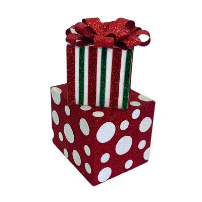Spots and Stripes Two Presents Stack Christmas Ornament - 30cm