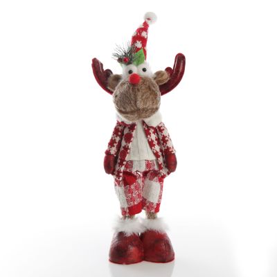Standing Boy Reindeer Bobble Body Christmas Ornament