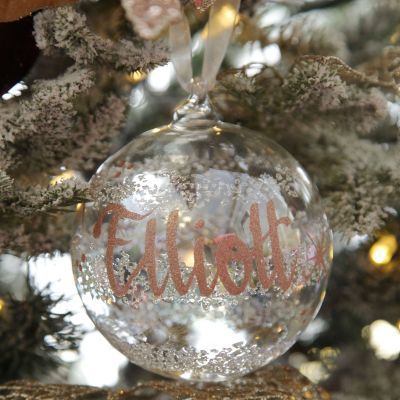 Personalised Rainbow Glass Christmas Bauble