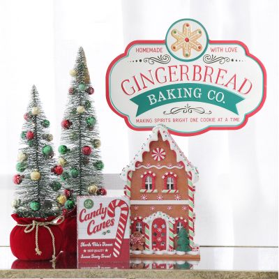 Retro Metal Gingerbread Baking Co Christmas Wall Sign