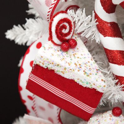 Red Velvet Cake Slice Christmas Pick