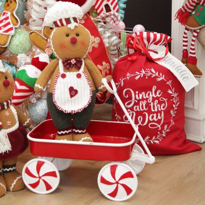 Cuddly Plush Standing Boy Gingerbread Christmas Ornament