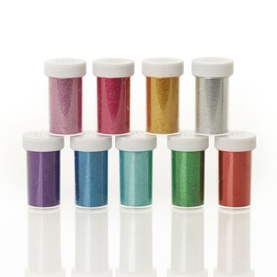 The Christmas Cart Glitter Vial Pack of 9 - Assorted Colours