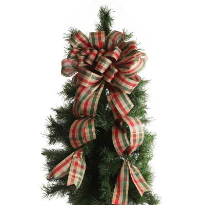 Traditional Tartan Deluxe Tree Topper Bow with Streamers