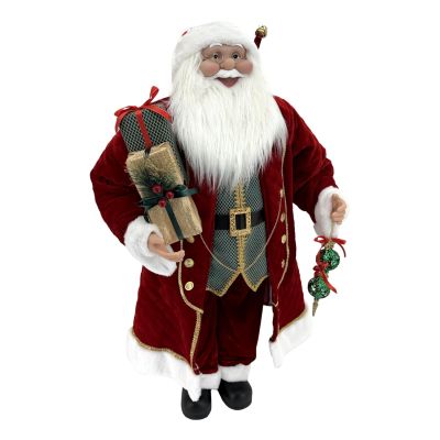 Traditional Red, Green and Gold Santa Christmas Ornament