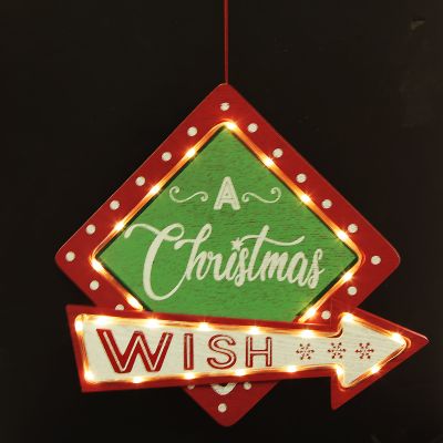 Vintage Lightup Christmas Wish Sign