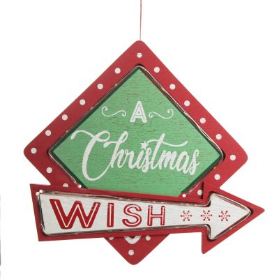 Vintage Lightup Christmas Wish Sign