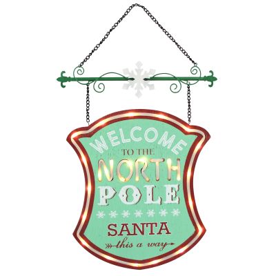 Vintage Lightup Welcome to the North Pole Sign