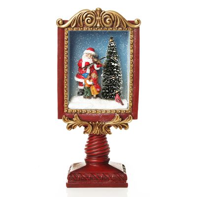 Violin Santa Window Box Lightup Ornament