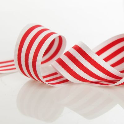 White and Red Candy Cane Ribbon