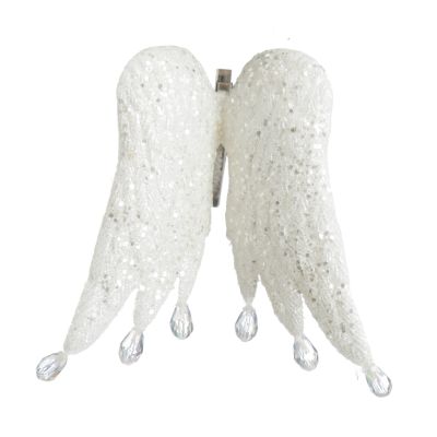 White Angel Wings Christmas Decoration