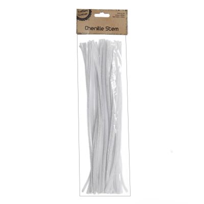 White Chenille Stem Pipe Cleaners - Pack of 50