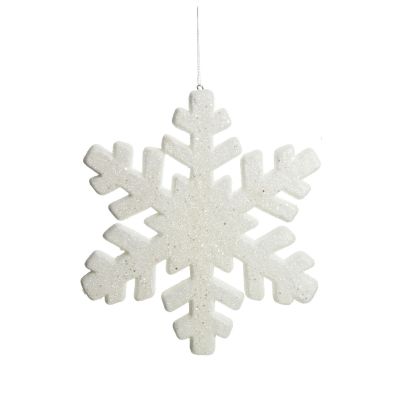 White Glitter Hanging Snowflake - Small 