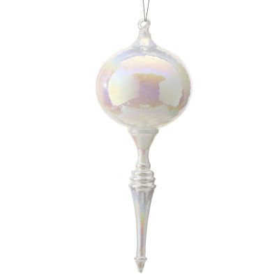 White Pearl Finial Glass Decoration