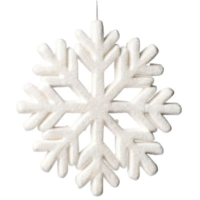 White Polyfoam Glitter Hanging Snowflake Decoration