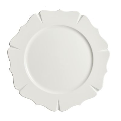 White Scallop Rim Charger Plate