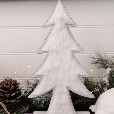 White Washed Wood Tree with White Fur whole product