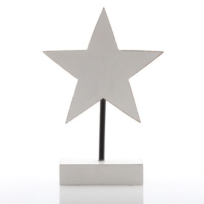 White Wooden Star Ornament 