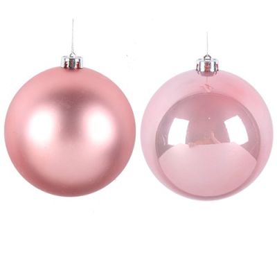 Baby Pink Jumbo Shatterproof Christmas Bauble Decoration