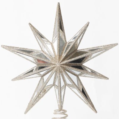 Champagne Glitter & Mirror 3D Celestial Star Tree Topper