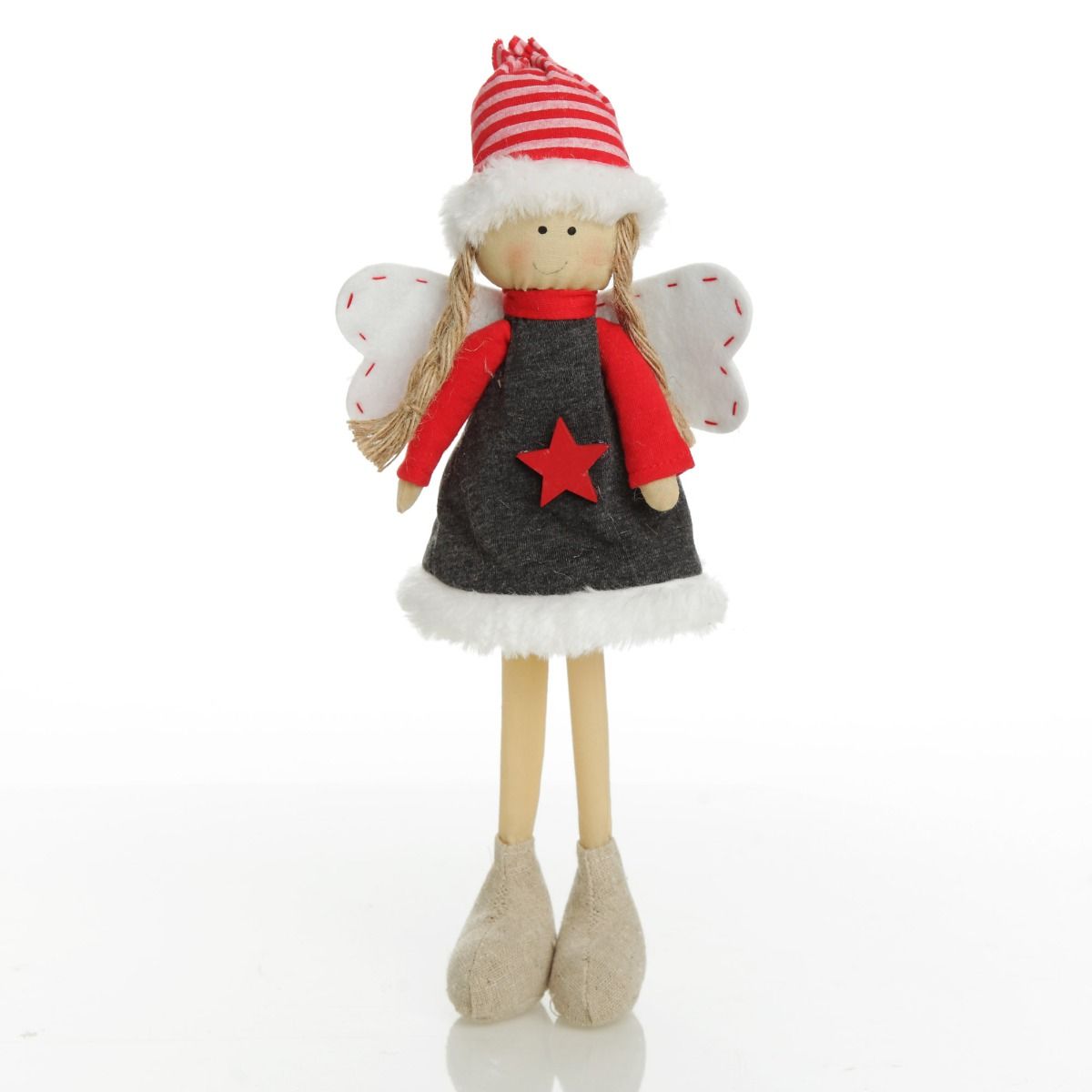 Fabric Standing Angel Star - Grey Dress | The Christmas Cart | Buy ...
