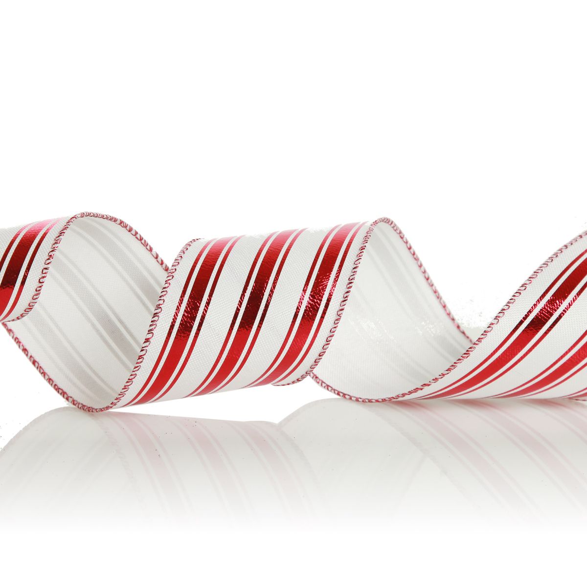 Celebrate It Christmas Wired Ribbon Red & White Striped