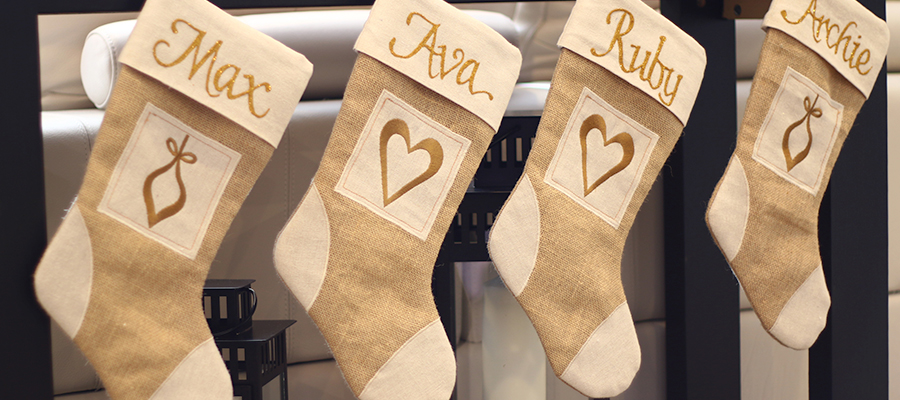 fresh forest christmas personalised stockings